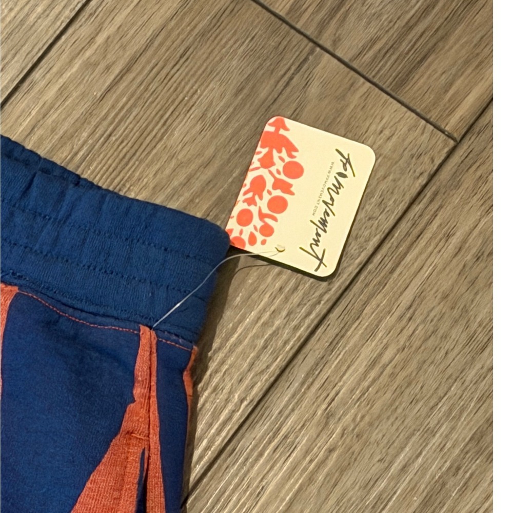 FP Movement Free People Baller Printed Pants Cobalt Orange Tiger Stripe L NWT - Picture 2 of 4